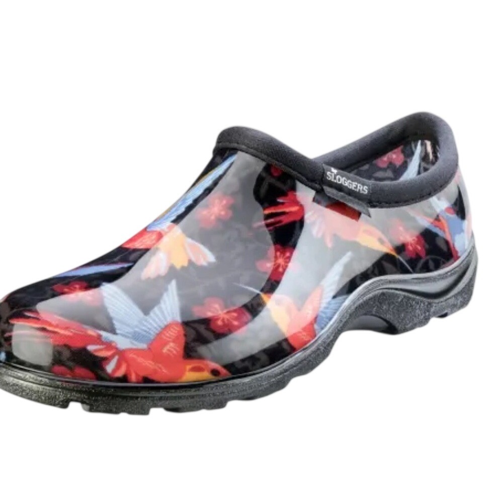 Sloggers‎ Womens Hummingbird Garden Shoes Waterproof Slip On Clogs Black Size 10